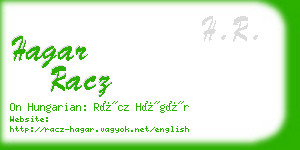 hagar racz business card